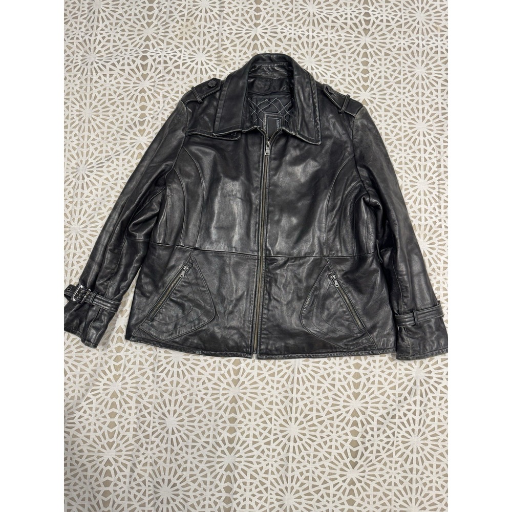 Knoles & Carter Womens Black Long Sleeve Full-Zip Motorcycle Jacket‎ Size 4XL